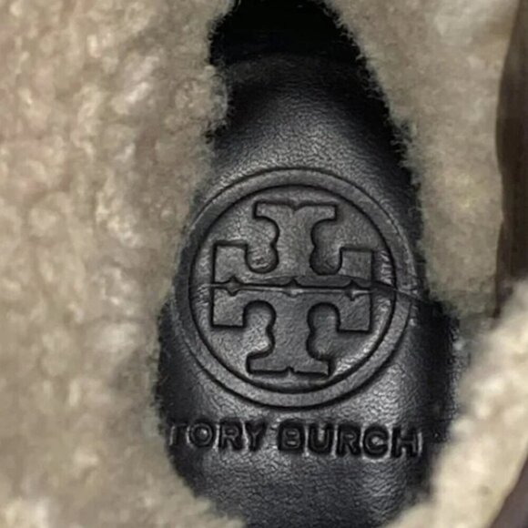 Tory Burch Primrose Lamb Leather Shearling Wedge Ankle Boots - Size 6.5 - Picture 7 of 9